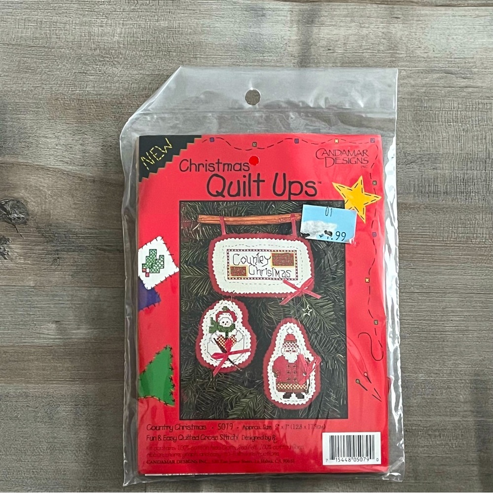 NWT Christmas Quilt Ups Country Christmas Quilted Counted Cross Stitch Kit